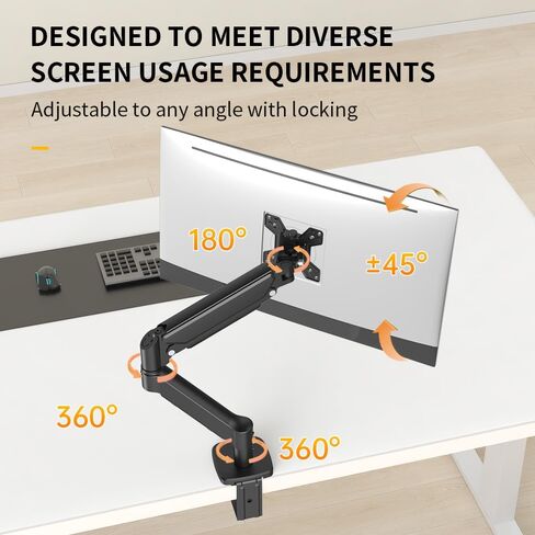 Yoventure Single Monitor Desk Mount Arm, Fits 17-32 Inch Screens, 9KG Weight Capacity, Sag-Proof Clamp Stand in Saudi Arabia
