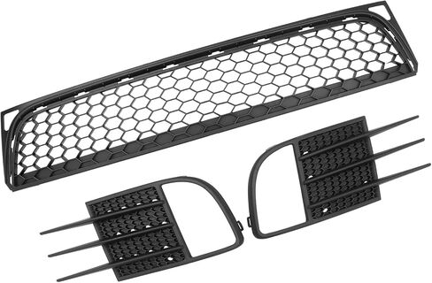 Front Bumper Lower Grille with Fog Light Cover Fit for Volkswagen GTI Golf MK6 2009 2010 2011 2012 2013 Black in Kuwait