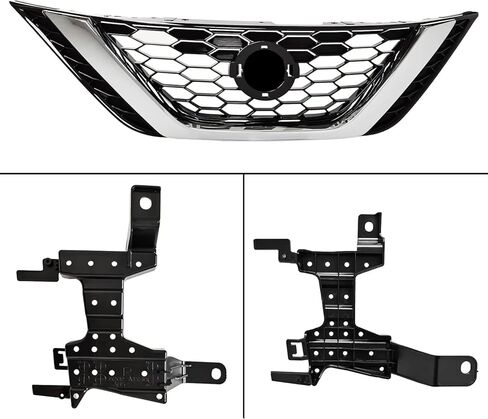 YLT غطاء المصد الأمامي للسيارات العلوي استبدال المصبغة الكفن الأمامي قرص العسل مدخل هواء أسود مع تقليم الكروم صالح 2016-2018 لنيسان سنترا in Kuwait
