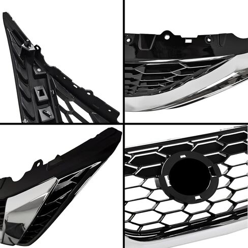 YLT غطاء المصد الأمامي للسيارات العلوي استبدال المصبغة الكفن الأمامي قرص العسل مدخل هواء أسود مع تقليم الكروم صالح 2016-2018 لنيسان سنترا in Kuwait