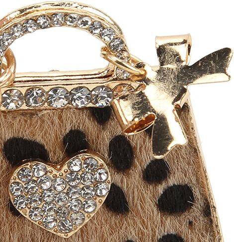 Leopard Bag Keychain, 1PCS Rhinestone Leopard Key Chain, Zinc Alloy Leopard Print Keychain with Hanging Buckle, Bag Hanging Decoration Keychain Car Pendants, Bag Ornaments in Kuwait