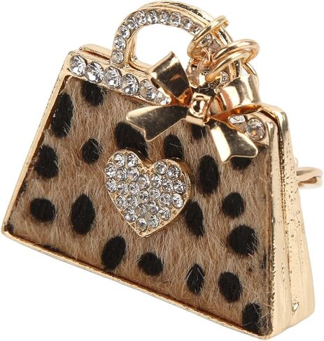 Leopard Bag Keychain, 1PCS Rhinestone Leopard Key Chain, Zinc Alloy Leopard Print Keychain with Hanging Buckle, Bag Hanging Decoration Keychain Car Pendants, Bag Ornaments in Kuwait