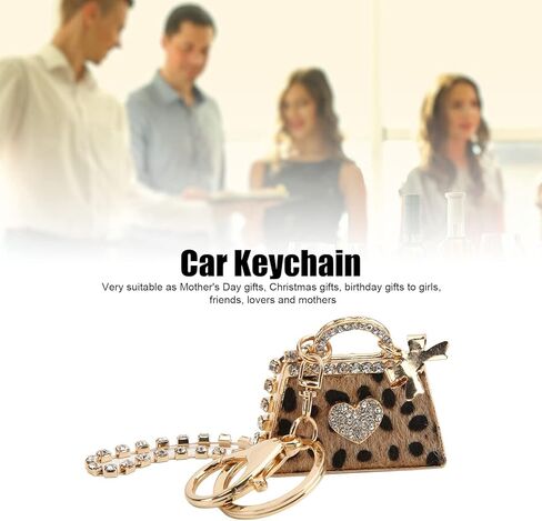 Leopard Bag Keychain, 1PCS Rhinestone Leopard Key Chain, Zinc Alloy Leopard Print Keychain with Hanging Buckle, Bag Hanging Decoration Keychain Car Pendants, Bag Ornaments in Kuwait