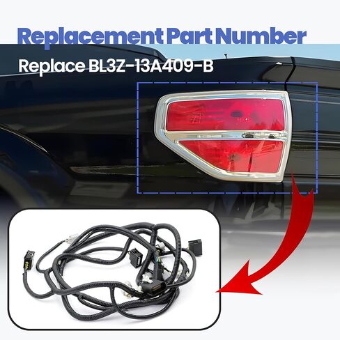 ASTROSYNC Tail Lamp Wiring Harness Fit for Ford F-150 2011-2014 w/o ABS-Hill Decent Replace BL3Z-13A409-B Left and Right Side in Kuwait