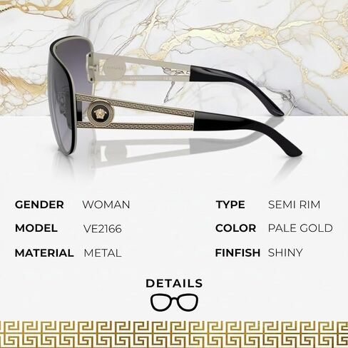 Versace VE2166 PILOT Shape Sunglasses with Luxury Eyewear kit in Saudi Arabia