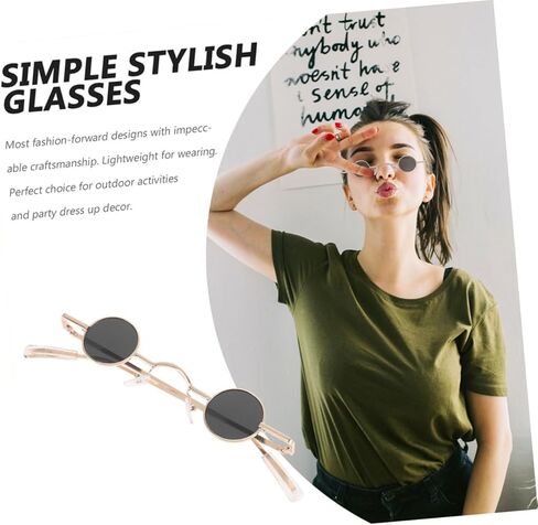 BESTYASH 2pairs Vintage Round Frame Sunglasses for Retro Style Unisex Eyewear Uv for Outdoor Travel and Fun Occasions in Kuwait