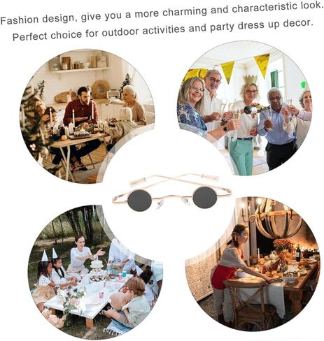 BESTYASH 2pairs Vintage Round Frame Sunglasses for Retro Style Unisex Eyewear Uv for Outdoor Travel and Fun Occasions in Kuwait