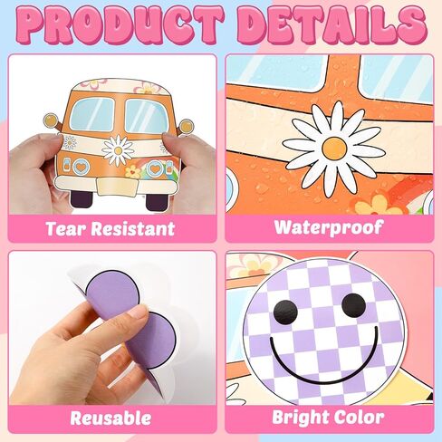 Retro Smile Face Bulletin Board Set So Happy You are Here Groovy Bulletin Board Decor Paper Face Daisy Back to School Paper Cutouts for Classroom Preschool Kindergarten Decor Teacher Supplies in Saudi Arabia