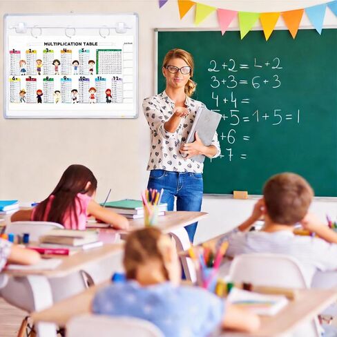 قطعتان من قضيب مغناطيسي للسبورة البيضاء في الفصل الدراسي - حامل مخطط مرساة قابل للتعديل مقاس 17-30 بوصة للمعلمين - حامل تقويم مغناطيسي عالي التحمل للأبواب المعدنية والمكاتب والملصقات المعلقة والخرائط in Kuwait