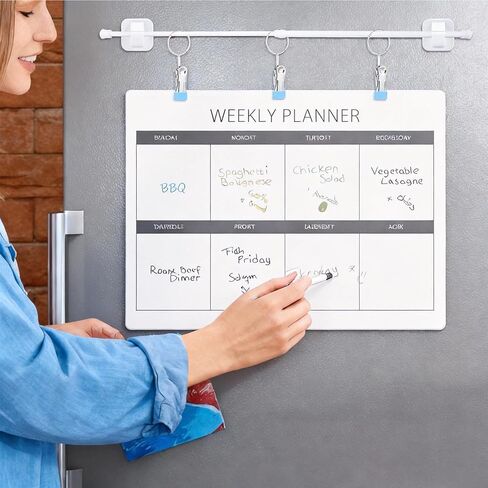 قطعتان من قضيب مغناطيسي للسبورة البيضاء في الفصل الدراسي - حامل مخطط مرساة قابل للتعديل مقاس 17-30 بوصة للمعلمين - حامل تقويم مغناطيسي عالي التحمل للأبواب المعدنية والمكاتب والملصقات المعلقة والخرائط in Kuwait