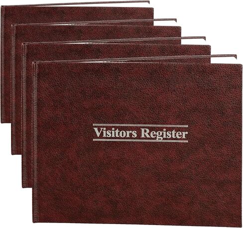 Wilson Jones S490 Visitor Register Book, Red Hardcover, 112 Ruled Pages, 8 1/2 x 11 in Kuwait
