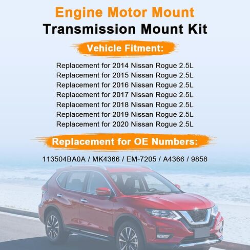 1PCS Front Right Engine Torque Strut Mount Replacement for 2014-2020 Nissan Rogue/ X-Trail/ Koleos 2.5L Replacement for OE A4366 in Saudi Arabia