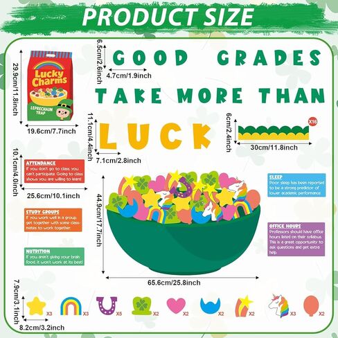 St. Patrick's Day Bulletin Board Decorations Unicorn Gold Coin Luck Shamrock Cutouts Happy St Patricks Day Positive Motivational Classroom Decor March Bulletin Board Set for School Home Wall Supplies in Saudi Arabia