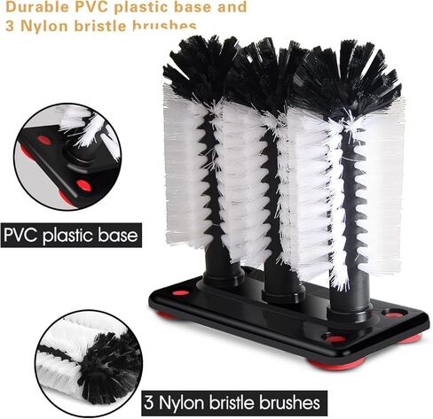Glass Washer Brush Cleaner - 3 Brushes per Base in Kuwait