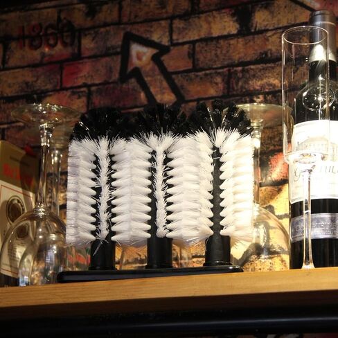 Glass Washer Brush Cleaner - 3 Brushes per Base in Kuwait