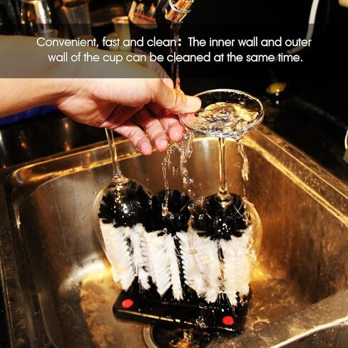 Glass Washer Brush Cleaner - 3 Brushes per Base in Kuwait