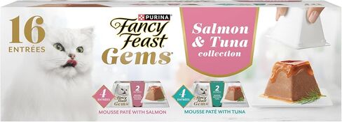 Purina Fancy Feast Gems Mousse Pate Salmon and Tuna Topped with Savory Gravy Wet Cat Food Variety Pack - 8 ct. Box in Kuwait