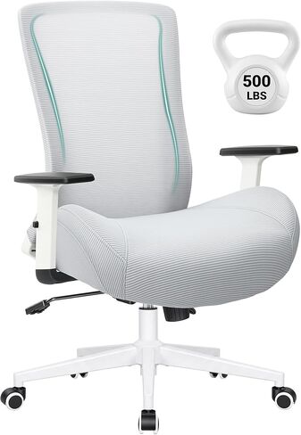 كرسي مكتب كبير وطويل لأشخاص ثقيل 400 رطل ، كرسي كمبيوتر مكتب مكتب مريح مع دعم قطني ، ارتفاع قابل للتعديل ومساند الذراعين in Kuwait