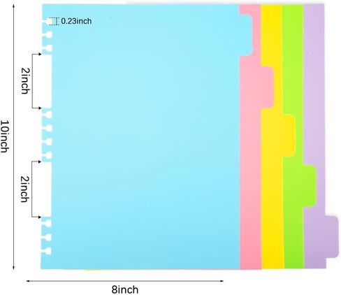 5 فواصل دفاتر الملاحظات، مقاس 8 × 10 بوصات، فواصل متحركة ملونة ومتينة من مادة PVC، فواصل مجلدة فارغة لدفاتر الملاحظات المزدوجة الحلزونية B5، مكتب المدرسة وتنظيم المنزل in Kuwait