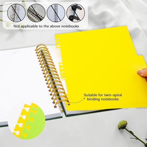 5 فواصل دفاتر الملاحظات، مقاس 8 × 10 بوصات، فواصل متحركة ملونة ومتينة من مادة PVC، فواصل مجلدة فارغة لدفاتر الملاحظات المزدوجة الحلزونية B5، مكتب المدرسة وتنظيم المنزل in Kuwait