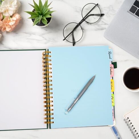 5 فواصل دفاتر الملاحظات، مقاس 8 × 10 بوصات، فواصل متحركة ملونة ومتينة من مادة PVC، فواصل مجلدة فارغة لدفاتر الملاحظات المزدوجة الحلزونية B5، مكتب المدرسة وتنظيم المنزل in Kuwait