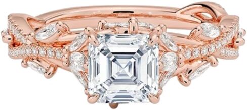 1 Ct-5 Ct Colorless Moissanite Engagement Ring, Secret Garden, Nature-Inspired Wedding Ring, Solid 10K/14K/18K Gold Anniversary Promise Ring Gifts for Her in Saudi Arabia