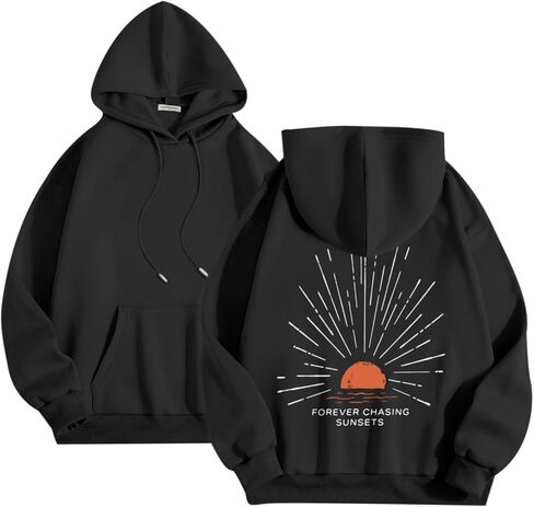 رسم غروب الشمس للنساء، سترة بغطاء للرأس بتصميم غروب الشمس Beachy Y2k، للعطلات الجمالية للشاطئ، سترة فضفاضة بقلنسوة in Kuwait