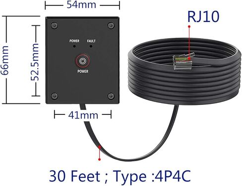 GIANDEL عاكس الطاقة مفتاح تشغيل/إيقاف عن بعد مع زر ضغط كابل 30 قدم قابل للتركيب على زر التحكم عن بعد in Kuwait