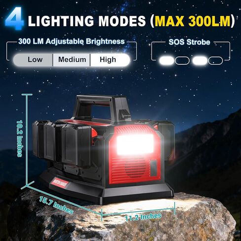 محول طاقة متكامل بقدرة 1200 واط مع شاحن سريع 6 أمبير، و6 منافذ لبطارية ميلووكي M18، وعاكس موجة جيبية نقي محمول مع مخرج تيار متردد 120 فولت، و6 × USB وإضاءة LED لموقع عمل السفر والتخييم (الأداة فقط) in Kuwait