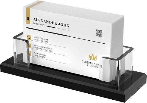 Acrylic Business Card Holder, Clear Card Display Stand for Desk, Business Card Organizer for Office Home Exhibition 1 Pack(White) in Saudi Arabia