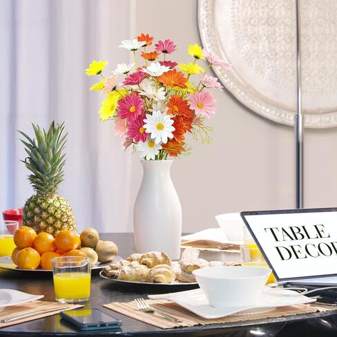 10 Bundles Artificial Daisy Flowers Colorful Real Touch Faux Daisies Fake Flower with Stems for Home Wedding Centerpieces Party Table Vase Floral Arrangement DIY Decor (Multicolor) in Kuwait