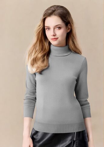 Essentials Women's Turtleneck Sweater Classic-Fit Long-Sleeve Turtle Neck Basic Outfits Fall Winter Casual Tops Sweaters in Saudi Arabia
