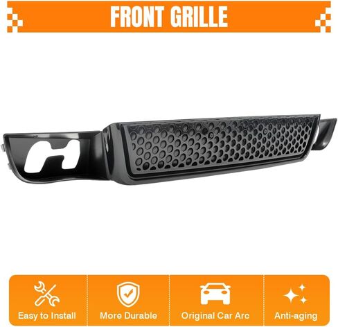 شبكة، متوافقة مع 2007-2014 Gmc Yukon SLE SLT Denali & Yukon XL 1500 Denali، واقي استبدال شبكة الشواية الأمامية البلاستيكية ABS، أسود in Kuwait