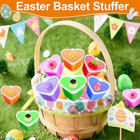 28 Pack Valentines Heart Cup Butter Slime with 7 Style Charms Valentine Cards, Soft Non Sticky Slime Fidget Toys Valentines Classroom Exchange Girls Boys Party Favor in Kuwait