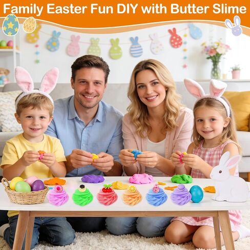 28 Pack Valentines Heart Cup Butter Slime with 7 Style Charms Valentine Cards, Soft Non Sticky Slime Fidget Toys Valentines Classroom Exchange Girls Boys Party Favor in Kuwait