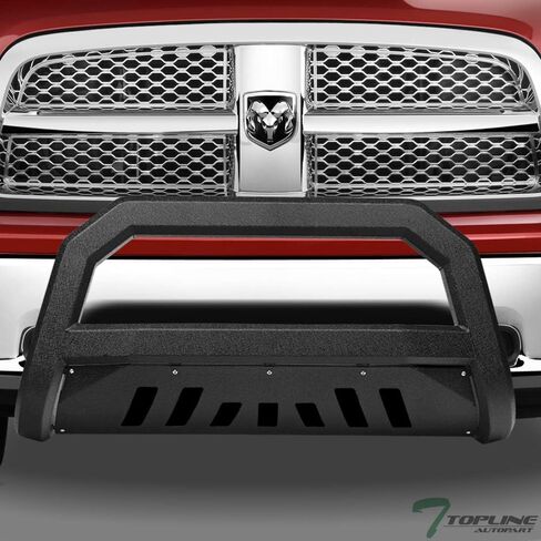 Textured Black AVT Style Bull Bar Brush Push Front Bumper Grill Grille Guard With Skid Plate Compatible With 10-18 Dodge Ram 2500/3500 in Kuwait