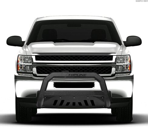 Textured Black AVT Style Bull Bar Brush Push Front Bumper Grill Grille Guard With Skid Plate Compatible With 10-18 Dodge Ram 2500/3500 in Kuwait