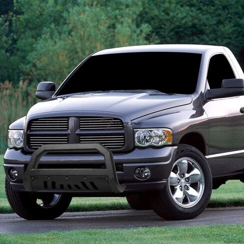 Textured Black AVT Style Bull Bar Brush Push Front Bumper Grill Grille Guard With Skid Plate Compatible With 10-18 Dodge Ram 2500/3500 in Kuwait