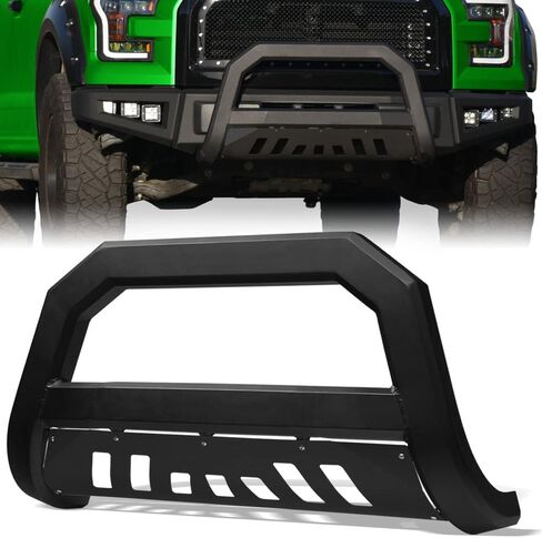 Stehlen 714937183704 متوافق مع 2002-2005 Dodge Ram 1500/2006-2008 1500 Mega (طاقم ممتد) الكابينة / 2003-2009 2500 3500 Advance Series Bull Bar - لوح انزلاقي من الألومنيوم باللون الأسود غير اللامع/فرشاة in Saudi Arabia