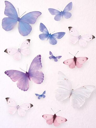 Butterfly Decorations 12PCS Large Butterfly Wall Decor Large Butterfly Decor for Birthday Baby Shower Fairy Tea Spring Party Supplies Home Room Stickers in Kuwait