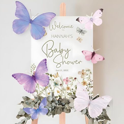 Butterfly Decorations 12PCS Large Butterfly Wall Decor Large Butterfly Decor for Birthday Baby Shower Fairy Tea Spring Party Supplies Home Room Stickers in Kuwait