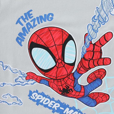 تي شيرت Marvel Spider-Man للأولاد بأكمام قصيرة ومجموعة قصيرة شبكية للأطفال الصغار والكبار in Kuwait
