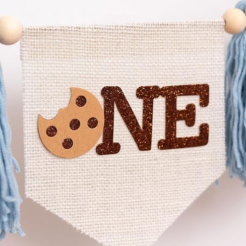 Cookies First Birthday High Chair Banner Cake Topper Set - Sweet Cookie Theme 1st Birthday Party Decoration Supplies Highchair Tassel Banners And Cake Topper, Cookie Sign Anniversary Milestone Celebration Supplies in Kuwait