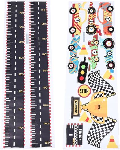 Unomor Race Car Height Chart for Boys Wall Decals Removable Growth Chart Stickers for Kids Room Nursery School Measurement Ruler 70.86 x 11.81in in Saudi Arabia