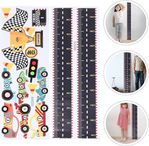 Unomor Race Car Height Chart for Boys Wall Decals Removable Growth Chart Stickers for Kids Room Nursery School Measurement Ruler 70.86 x 11.81in in Saudi Arabia