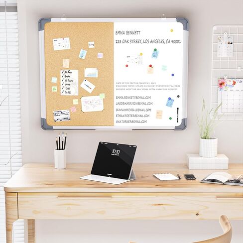 كومبو من لوحة الفلين البيضاء ، لوحة محو جاف مغناطيسي 24 × 18 بوصة ، لوحة الرؤية ، لوحة الفلين البيضاء من أجل الجدار ، للمكتب ، المنزل ، المدرسة ، العلامات ، ممحاة ، مغناطيس ، دبابيس in Kuwait