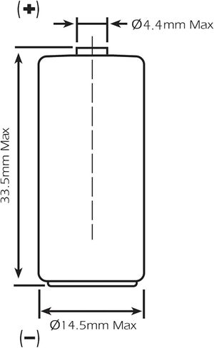 OmniCel ER14335 3.6V 1.65Ah 2/3AA Lithium Button Top Battery Replaces Tadiran TL-2155 TL-4955 TL-5155 TL-5955, Xeno XL-055F For use with Industrial PC, Computer RAM, Medical equipment in Kuwait