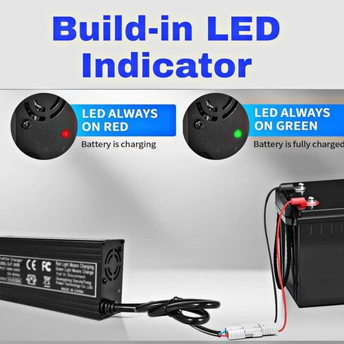 24V 20A Fast Lithium Battery Charger 29.2V 20Amp LiFePO4 Battery Smart Charger Anderson Connector LED Indicator Special for Lithium 24 Volt LiFePO4 Deep Cycle Rechargeable Batteries Charger in Kuwait