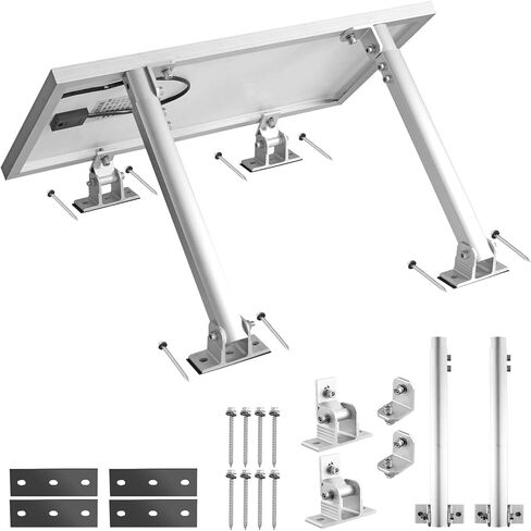 Anbte 1 Set Adjustable Solar Panel Tilt Mount Brackets, 15-30° Adjustable Aluminum Solar Mounting Brackets Support 50W 70W 100W 150W 200W 300W 400W Panels, for Flat Surface, RV, Roof, Boat, Silver in Kuwait