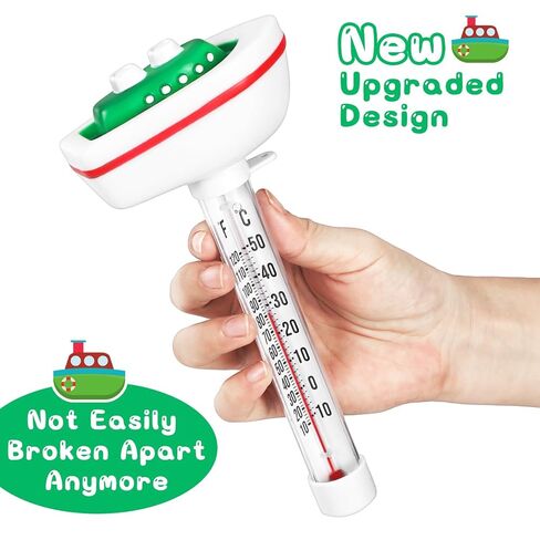 ميزان حرارة حمام السباحة العائم، شاشة كبيرة مع سلسلة سهلة القراءة، مقاومة للكسر، لحمامات السباحة الخارجية والداخلية، والمنتجعات الصحية، وأحواض المياه الساخنة وأحواض السمك (التمساح) in Kuwait